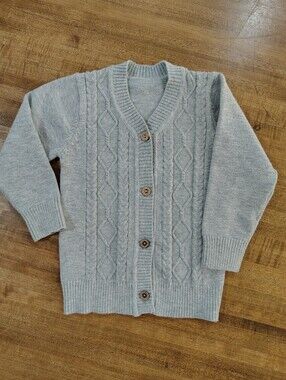 ZHUANNIAN Baby Unisex Solid Cardigan Long Sleeve Knitwear Button Down Cable Knit